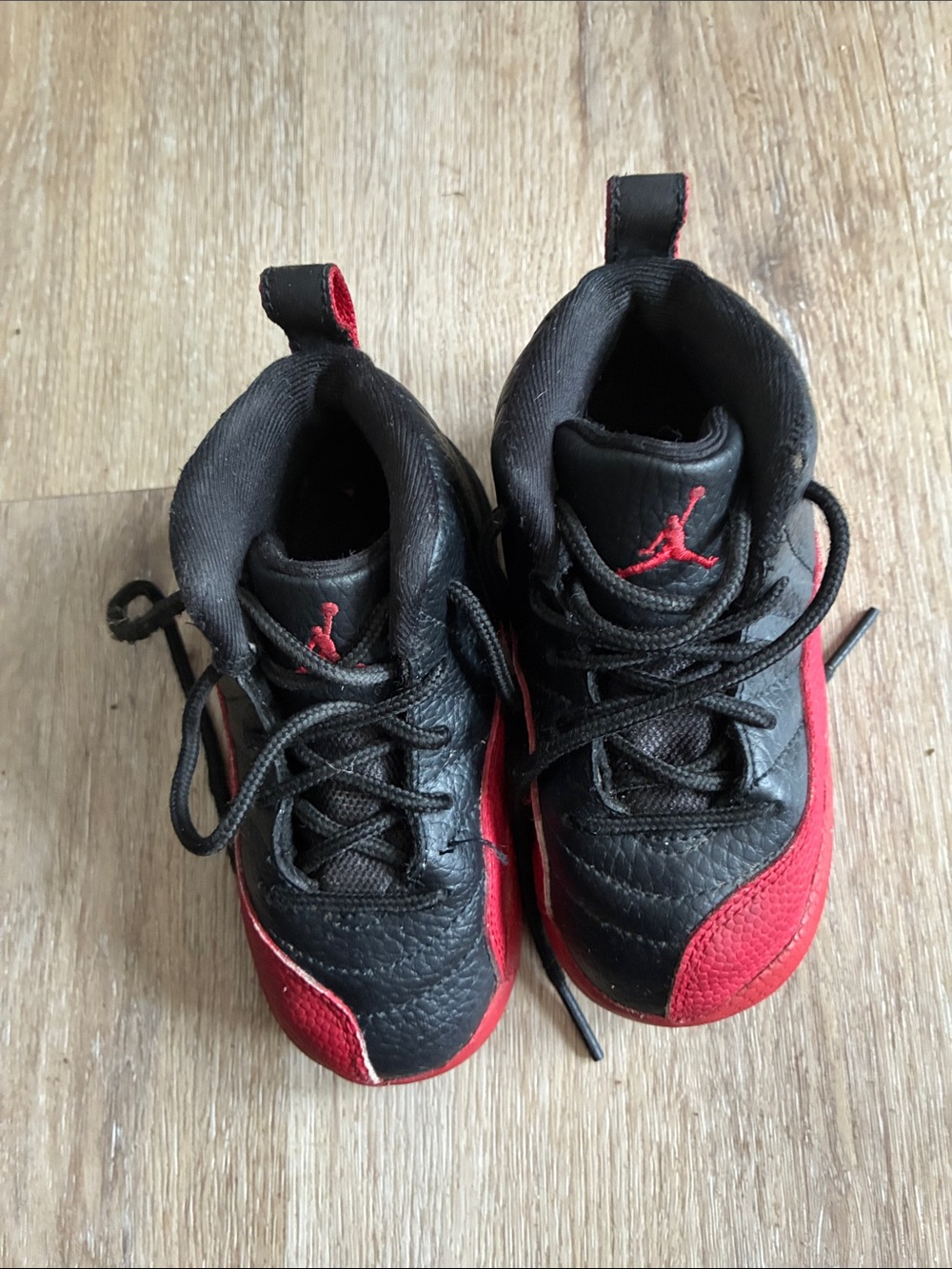 Kids Jordon Black & Red Athletic Sneakers